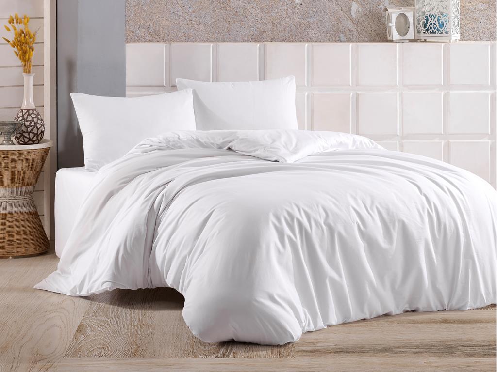 Dowry World Almond Single Duvet Cover Set White