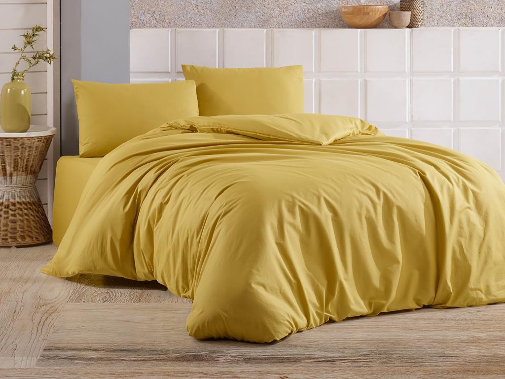 Çeyiz Diyarı - Dowry World Almond Single Duvet Cover Set Mustard Çeyiz Diyarı - Dowry World Almond Single Duvet Cover Set Mustard