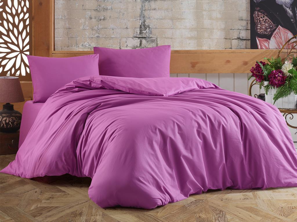 Dowry World Almond Single Duvet Cover Set Purple