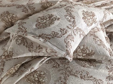 Dowry World Meryem Single Jacquard Bedspread Cappucino - Thumbnail