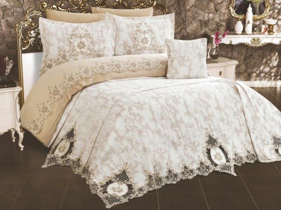 Dowry Land Mila Bridal Set 8 Pieces Cream-Cappuccino