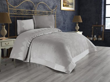 Dowry World - Dowry World Mimosa Double Bedspread Gray Dowry World - Dowry World Mimosa Double Bedspread Gray