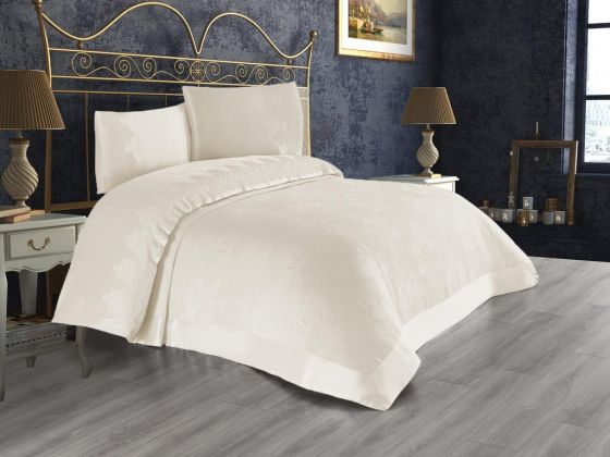 Dowry World Mimosa Double Bedspread - Cream