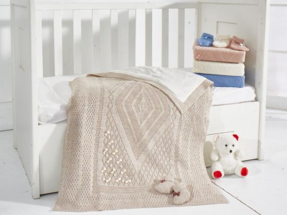 Dowry World Ness Knitwear Baby Blanket Cappucino