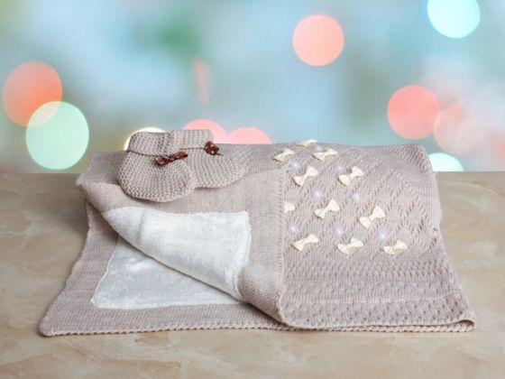 Dowry World Ness Knitwear Baby Blanket Cappucino