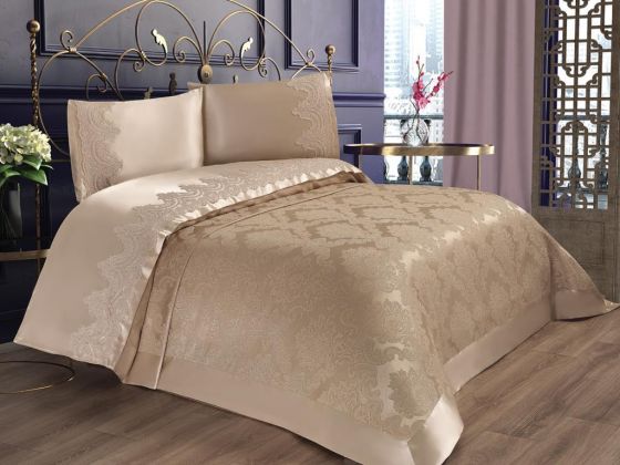 Dowry World Nilüfer Double Bedspread Cappucino