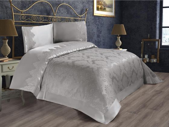 Dowry World Nilüfer Double Bedspread - Gray