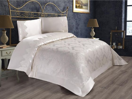 Dowry World Nilüfer Double Bedspread - Cream