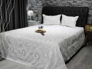 Dowry Land Nisa Jacquard Bedspread Gray - Thumbnail