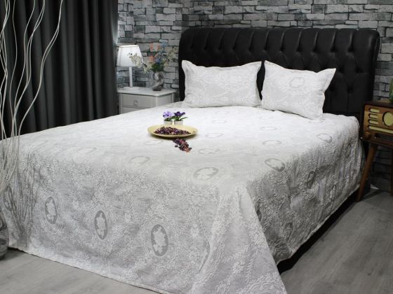 Dowry Land Nisa Jacquard Bedspread Gray