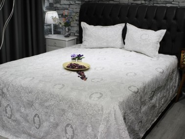 Dowry Land Nisa Jacquard Bedspread Gray - Thumbnail