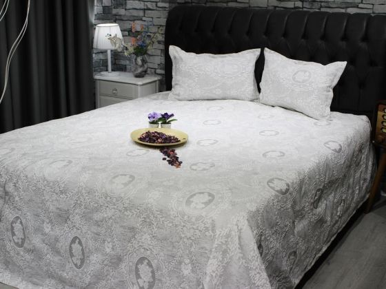 Dowry Land Nisa Jacquard Bedspread Gray