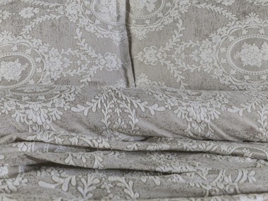 Dowry World Nisa Single Jacquard Bedspread Cappucino - Thumbnail