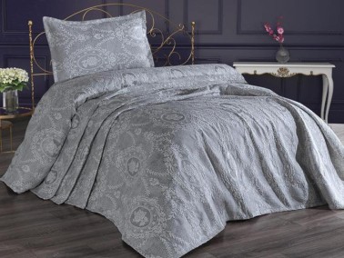 Dowry World Nisa Single Jacquard Bedspread Gray - Thumbnail