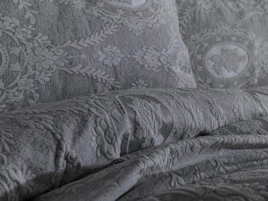 Dowry World Nisa Single Jacquard Bedspread Gray - Thumbnail