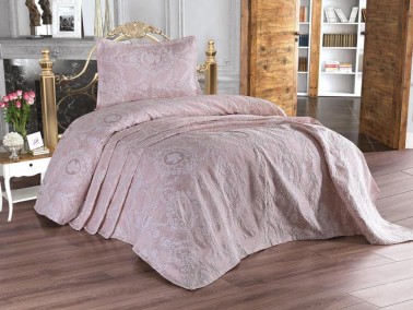 Dowry World Nisa Single Jacquard Bedspread Powder - Thumbnail