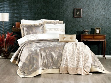 Çeyiz Diyarı - Dowry Land Nova 10 Pieces Duvet Cover Set Gray Stone Çeyiz Diyarı - Dowry Land Nova 10 Pieces Duvet Cover Set Gray Stone