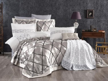 Çeyiz Diyarı - Dowry Land Nova 4 Piece Bedspread Set Gray Black Çeyiz Diyarı - Dowry Land Nova 4 Piece Bedspread Set Gray Black