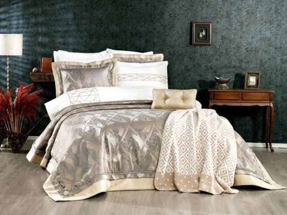 Dowry Land Nova 4 Piece Bedspread Set Gray Stone