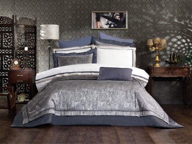 Çeyiz Diyarı - Dowry Land Oren 10 Pieces Duvet Cover Set Gray Çeyiz Diyarı - Dowry Land Oren 10 Pieces Duvet Cover Set Gray