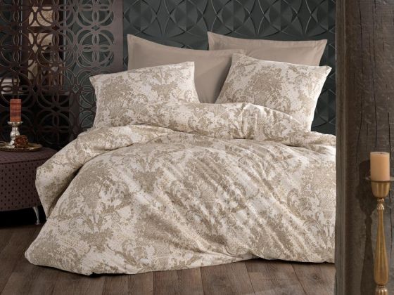 Dowry World Hydrangea Double Duvet Cover Set Beige