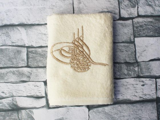 Dowry World Osmanlı Tura Embroidered Dowery Towel Cream