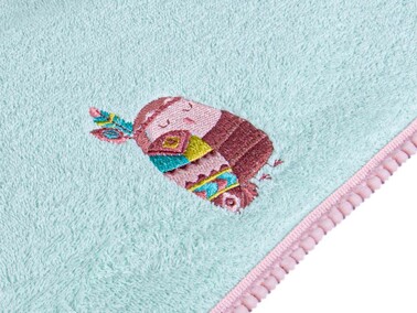 Dowry World Owl Lux Baby Towel Green - Thumbnail