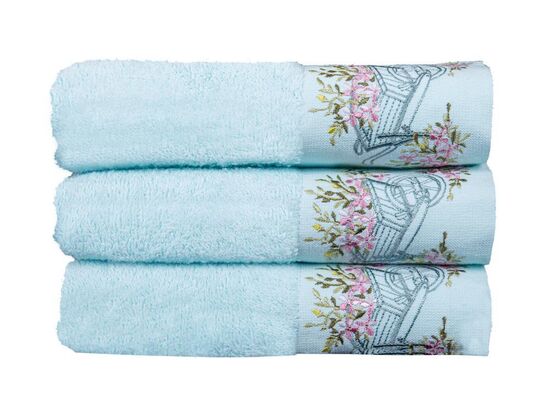 Dowry World Honeycomb 3 Pcs Hand Face Towel Nile Green