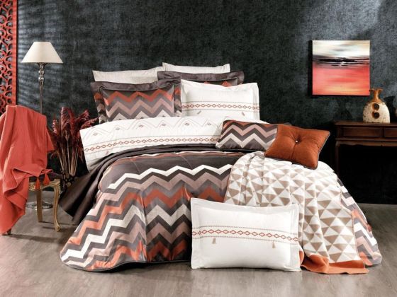 Dowry Land Pyramid 10 Pieces Duvet Cover Set Smoked Tile