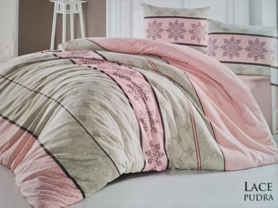 Dowry Land Polly Lace Double Duvet Cover Set Powder