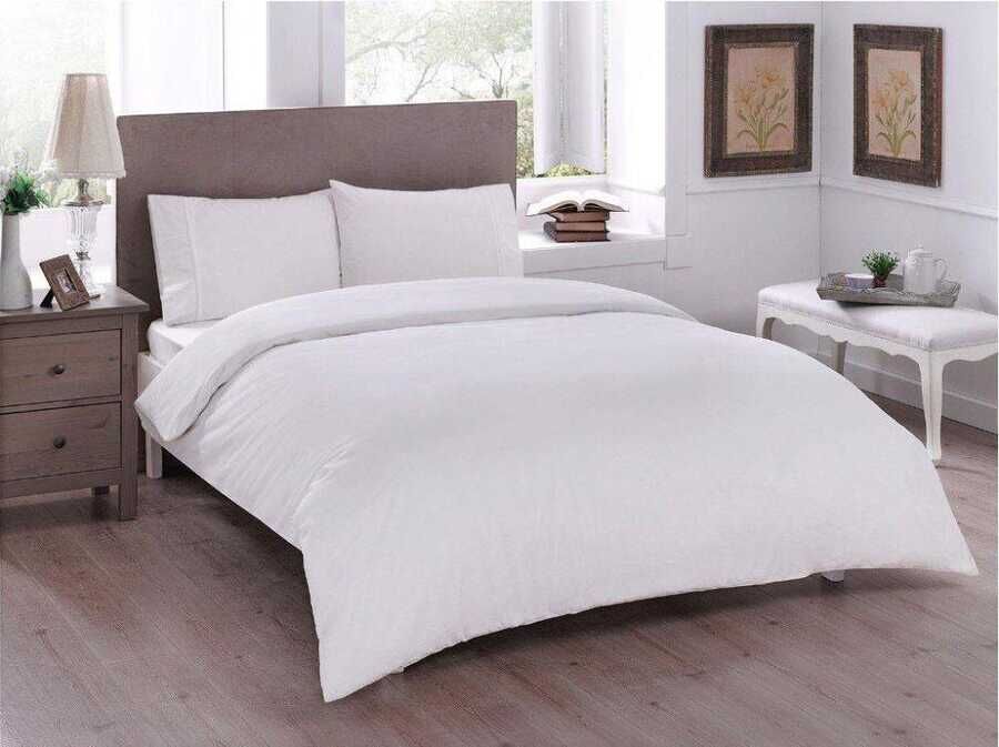  Dowry World Pure Double Duvet Cover Set White 