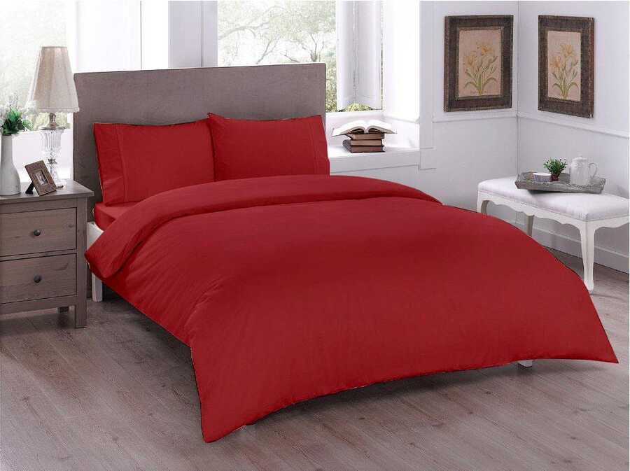  Dowry World Pure Double Duvet Cover Set Red - Thumbnail