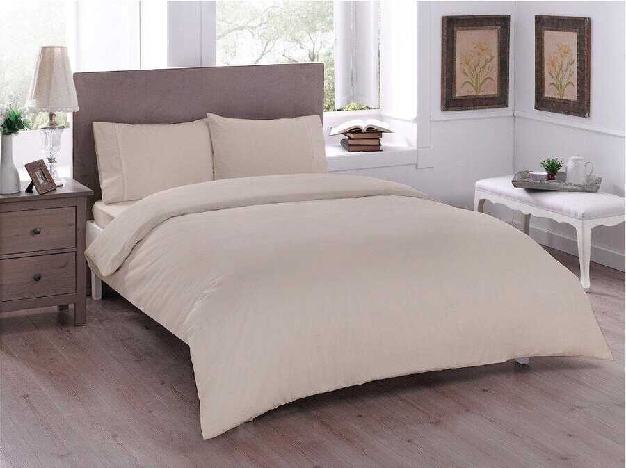  Dowry World Pure Double Duvet Cover Set Cream - Thumbnail