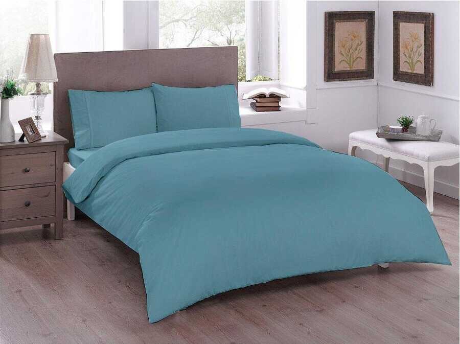  Dowry World Pure Double Duvet Cover Set Dark Cyan - Thumbnail