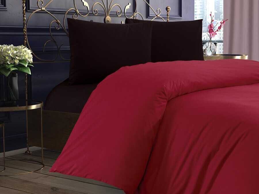 Dowry World - Dowry World Red And Black Double Duvet Cover Set Dowry World - Dowry World Red And Black Double Duvet Cover Set