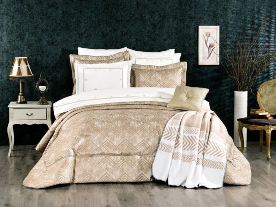 Dowry Land Roma 4 Piece Bedspread Set Beige Cream