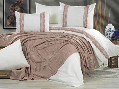 Çeyiz Diyarı - Salsa Blanket Duvet Cover Set White Powder Çeyiz Diyarı - Salsa Blanket Duvet Cover Set White Powder