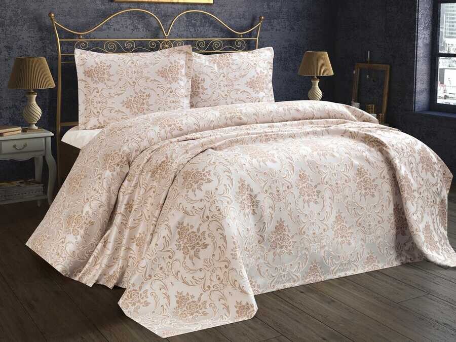 Dowry World Samara Bedspread Brown - Thumbnail