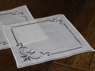 Samira 17 Pieces Placemat Set Cream Gray - Thumbnail