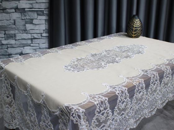 Dowry Land Palace Single Table Cloth 160x230 Cm Cappucino