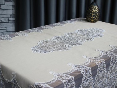 Dowry Land Palace Single Table Cloth 160x230 Cm Cappucino - Thumbnail