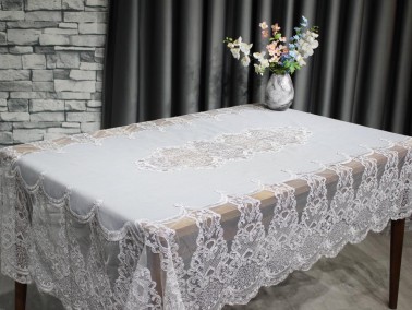 Dowry Land Palace Single Table Cloth 160x230 Cm Gray - Thumbnail