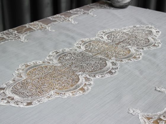 Dowry Land Palace Single Table Cloth 160x230 Cm Gray