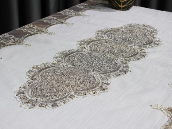 Dowry Land Palace Single Table Cloth 160x230 Cm Cream Gold