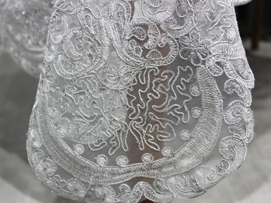 Dowry Land Palace Single Table Cloth 160x230 Cm Cream Silver