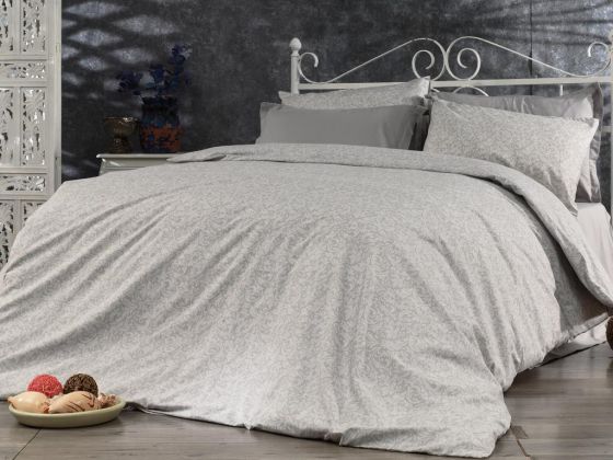 Dowry World Sarmaşık Double Duvet Cover Set Gray