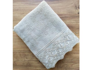 Dowry World Sehra Embroidered Dowry Towel Gray - Thumbnail