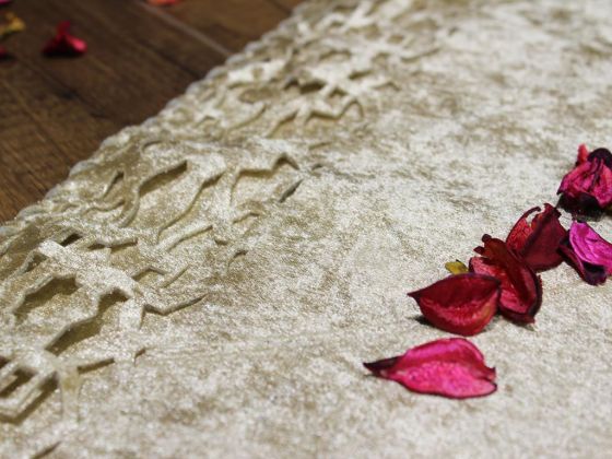 Dowry World Seljuk Velvet Double Layer Runner Cappucino