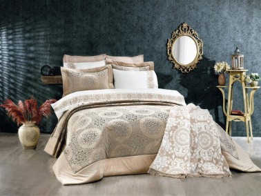 Çeyiz Diyarı - Dowry World Sevilla 3 Piece Bedspread Set Mink Çeyiz Diyarı - Dowry World Sevilla 3 Piece Bedspread Set Mink