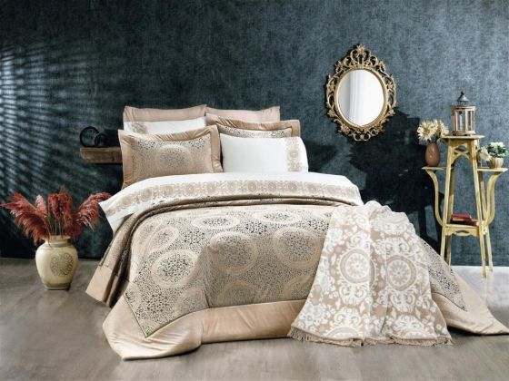 Dowry World Sevilla 3 Piece Bedspread Set Mink